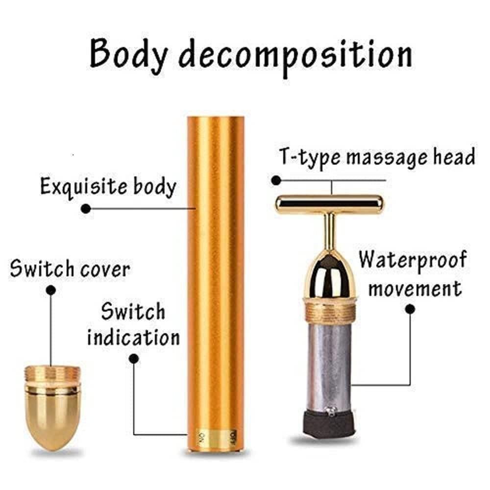 24K Gold Energy Beauty Bar Electric Facial Massage Roller nmwwyb-dg