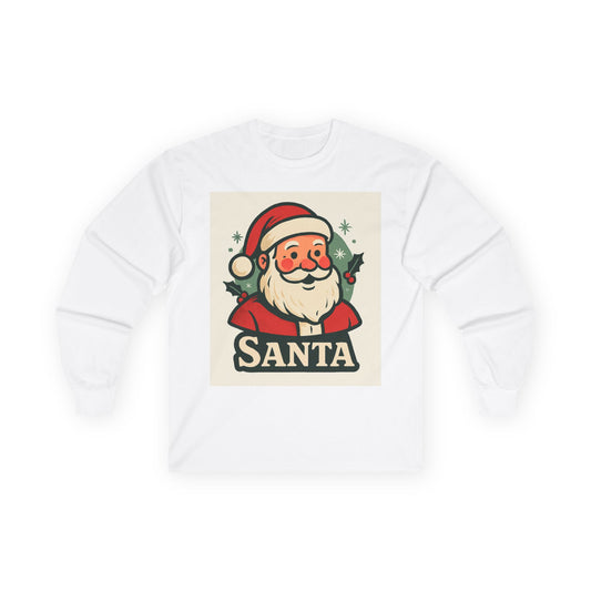 Santa Long Sleeve Tee — Vintage Cheer "Spreading Gifts" Christmas Shirt Printify