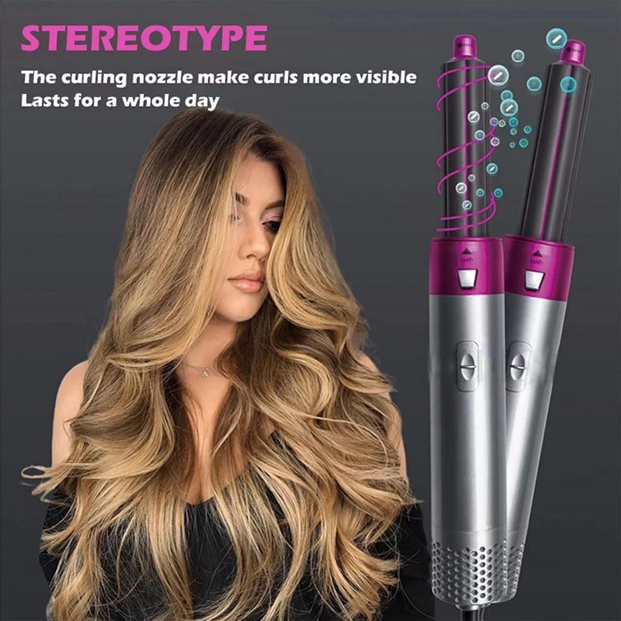 5 in 1 Multifunctional Hair Dryer Styling Tool, Detachable 5-in-1 Multi-Head Hot Air Comb, The Negative Ion Automatic Suction Hair Curler nmwwyb-dg