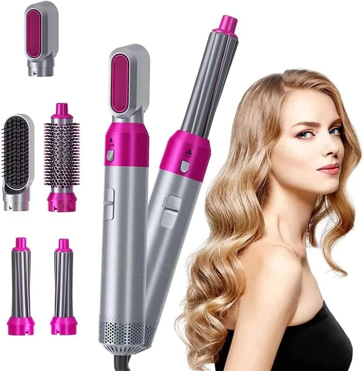 5 in 1 Multifunctional Hair Dryer Styling Tool, Detachable 5-in-1 Multi-Head Hot Air Comb, The Negative Ion Automatic Suction Hair Curler nmwwyb-dg
