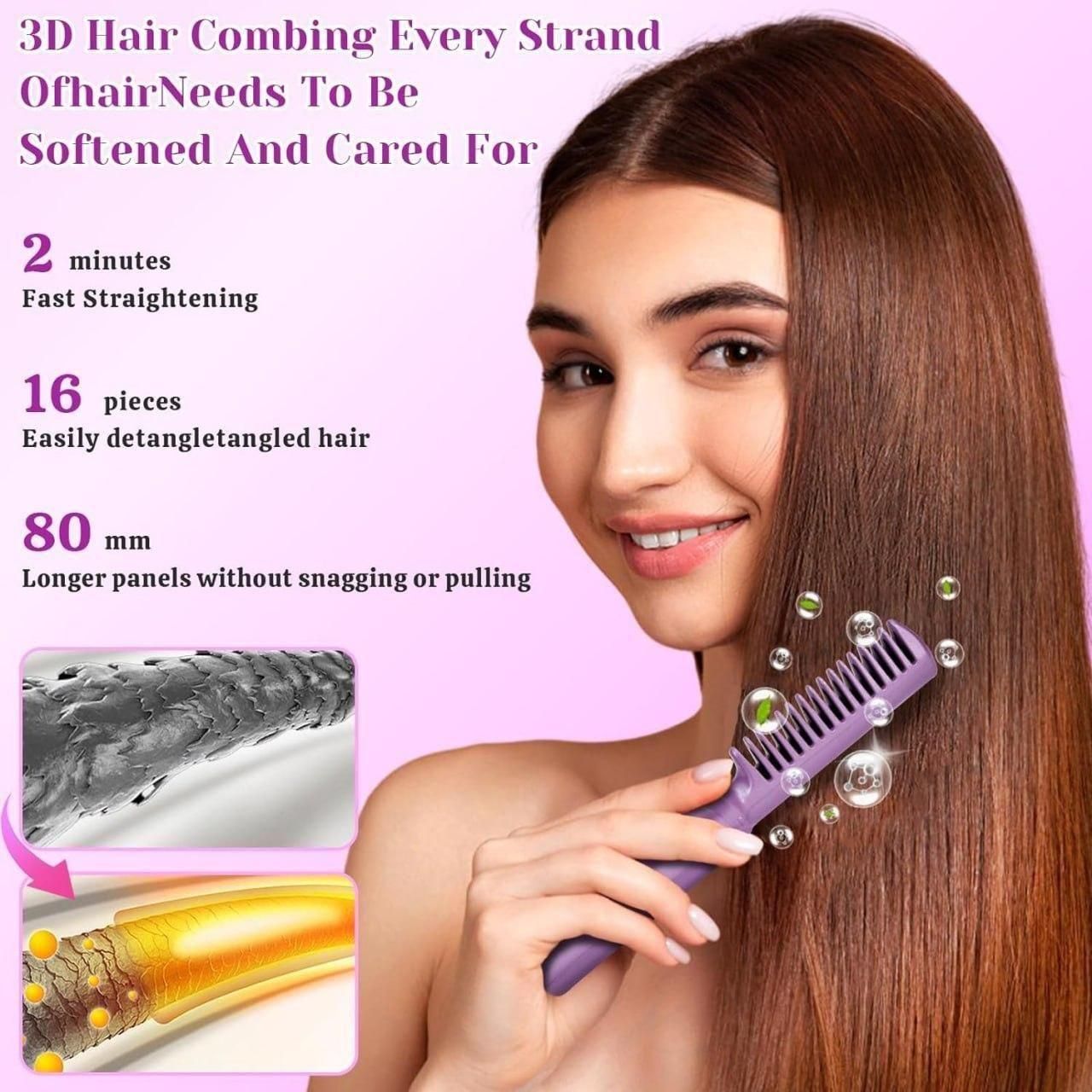 Meneflix Portable Mini Hair Straightener Cordless Rechargeable Mini Adjustable Hair Straightener Hot Comb nmwwyb-dg