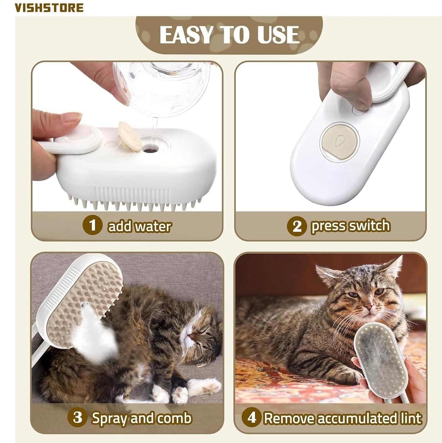 Steam Brush for Dog/Cat nmwwyb-dg