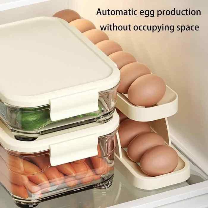 Automatically Rolling Egg Holder Container Display Rack nmwwyb-dg