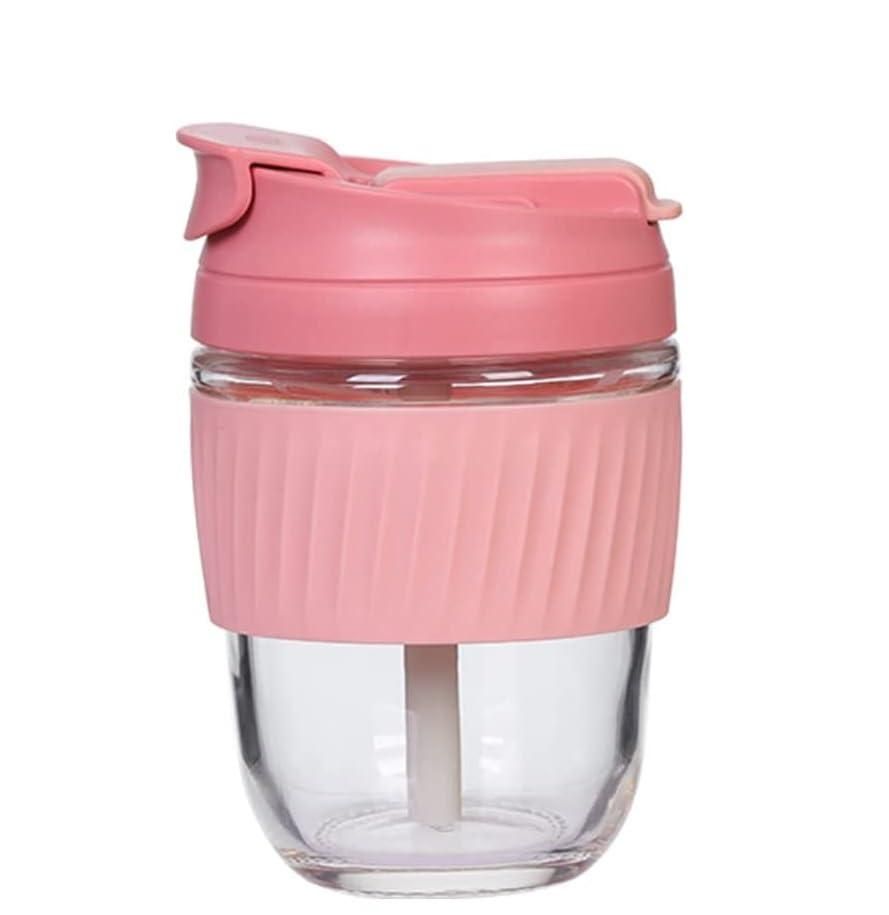 Glass Tumbler with Airtight Lid and Straw nmwwyb-dg