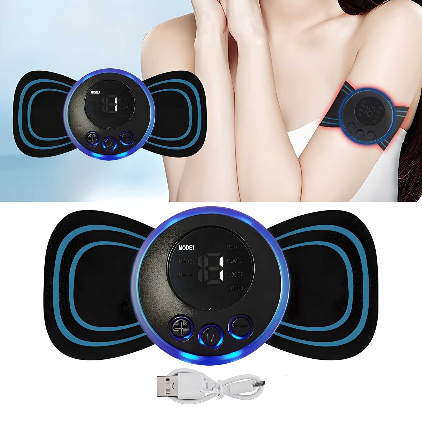 Mini Massager with 8 Modes and 19 Strength Levels,Rechargeable Electric Massager for Shoulder,Arms,Legs,Back Pain for Men and Women nmwwyb-dg