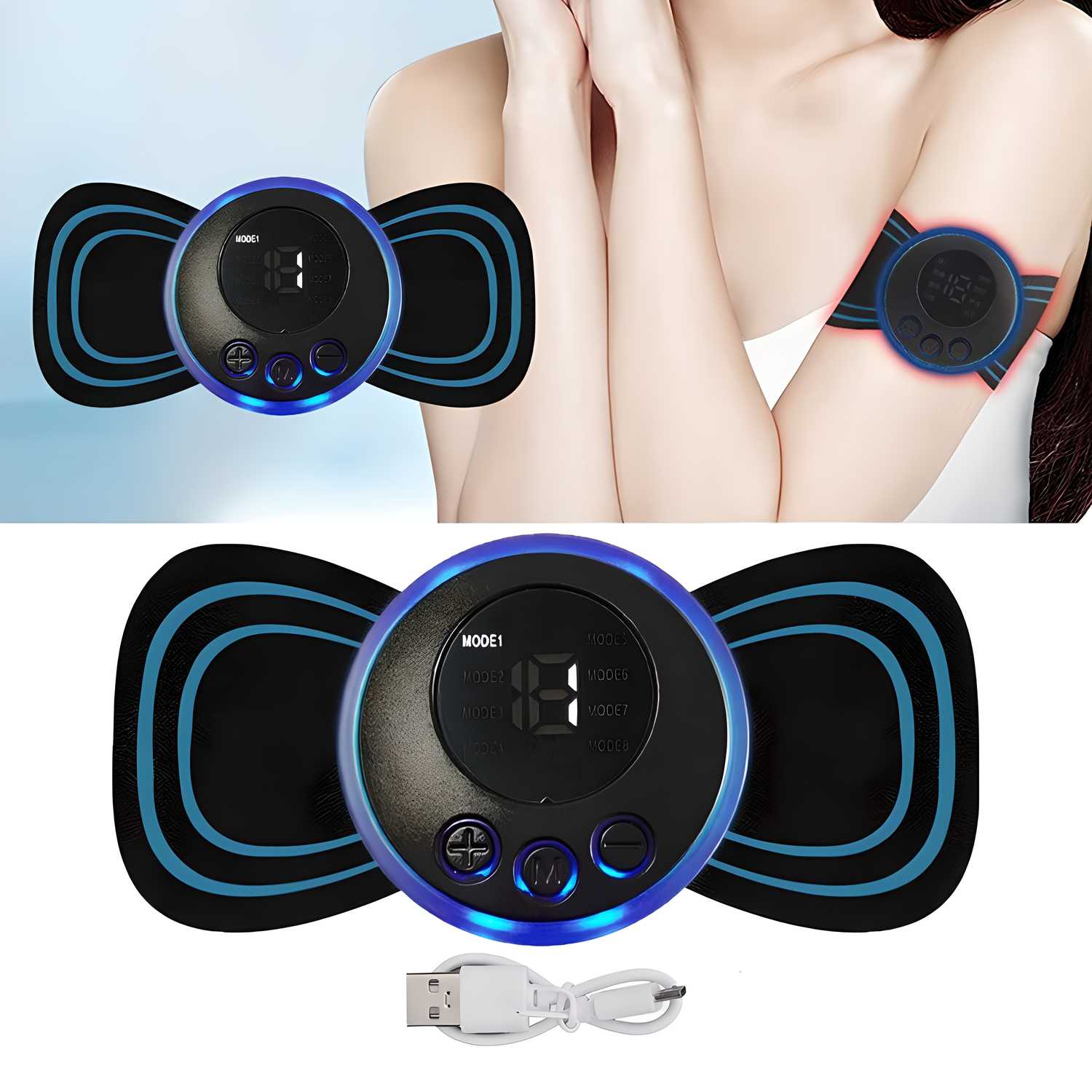 Mini Massager with 8 Modes and 19 Strength Levels,Rechargeable Electric Massager for Shoulder,Arms,Legs,Back Pain for Men and Women nmwwyb-dg