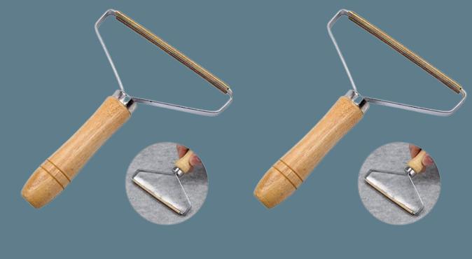 Lint Remover Wooden Body Clothes Pack of 2 nmwwyb-dg