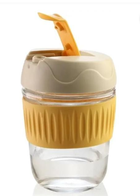 Glass Tumbler with Airtight Lid and Straw nmwwyb-dg
