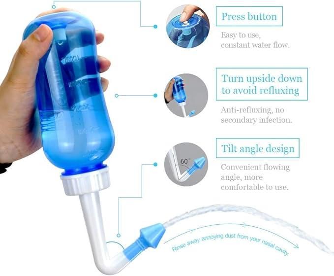 Neti Pot for Sinus Cleaning | BPA-Free Nose Wash Cleaner for Adults & Kids nmwwyb-dg