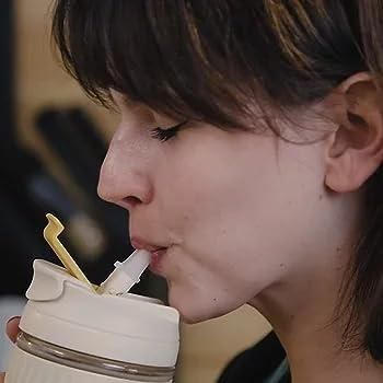 Glass Tumbler with Airtight Lid and Straw nmwwyb-dg